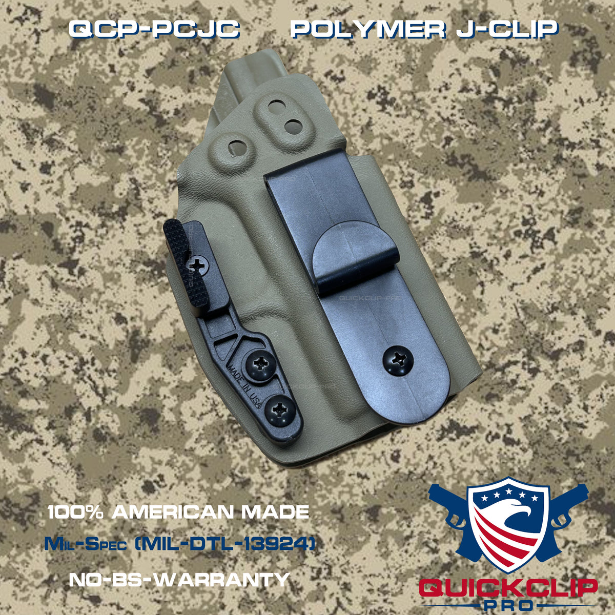  Tuckable KYDEX Belt Clip for Gun Holsters & Knife