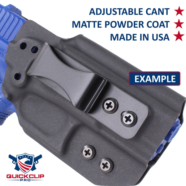 Dual Slot/Hole Hybrid Designer Spring Steel Belt Gun or Knife Clip for Kydex IWB/Tuckable Holsters