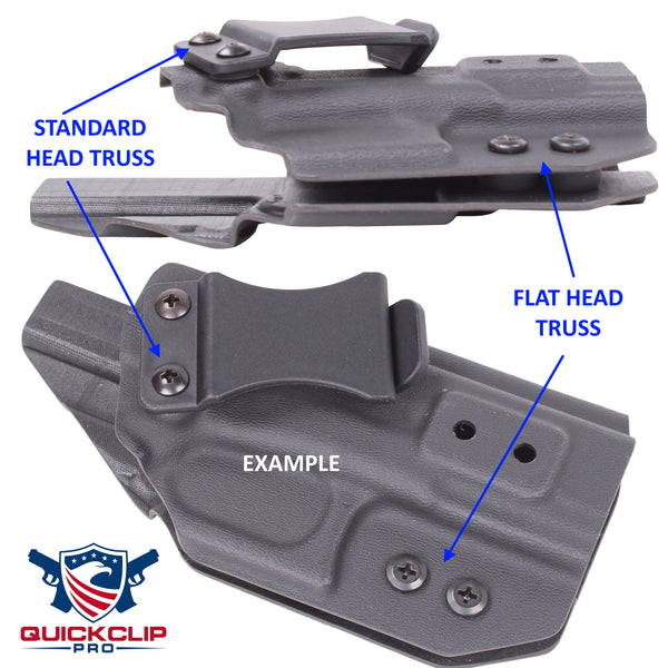 RUGER - IWB KYDEX Gun Holster - Concealed Carry Tuckable Multiple Adjustable Belt Clips - 100% US Made - Inside Waistband