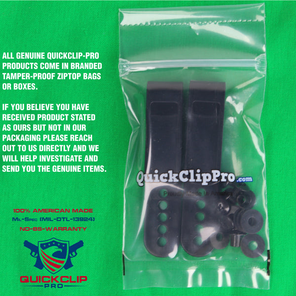 Multi-Hole Holster Clips Grip Hook Fit 1.5'' & 1.75'' Belt - 5 Pre-Drilled Holes Tuckable Clip Black Plastic