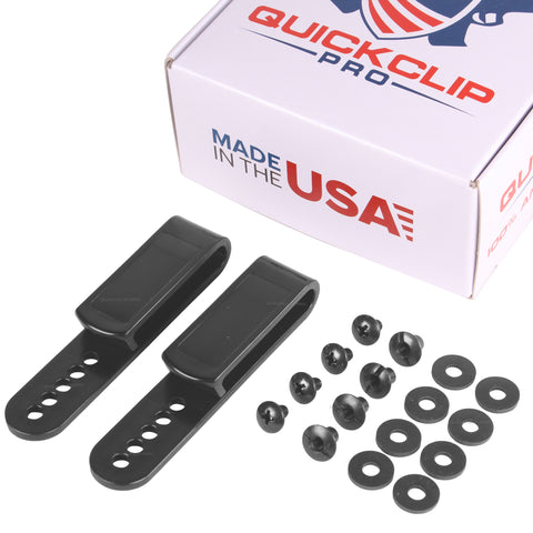 Multi-Hole Holster Clips Grip Hook Fit 1.5'' & 1.75'' Belt - 5 Pre-Drilled Holes Tuckable Clip Black Plastic