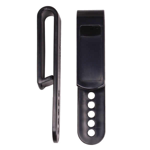 Multi-Hole Holster Clips Grip Hook Fit 1.5'' & 1.75'' Belt - 5 Pre-Drilled Holes Tuckable Clip Black Plastic