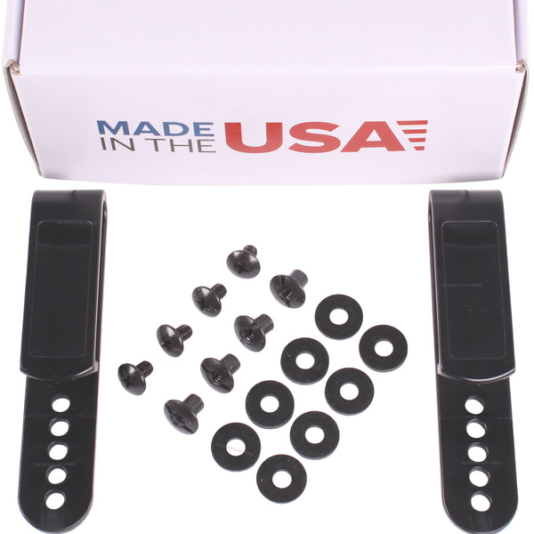 Multi-Hole Holster Clips Grip Hook Fit 1.5'' & 1.75'' Belt - 5 Pre-Drilled Holes Tuckable Clip Black Plastic