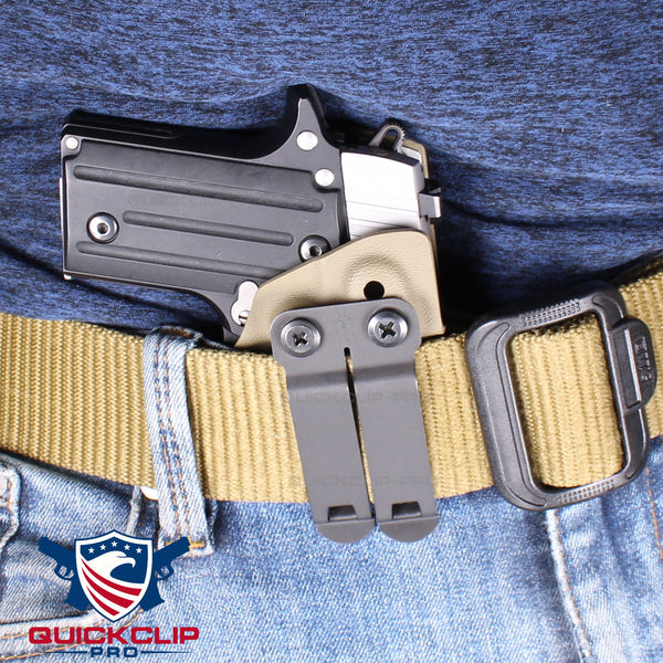 DCC Monoblock Gear Clip 1.5" IWB Belts *With DCC Logo* Concealed Carry Clasp for Holster - Tactical Dark Matte Grey Metal