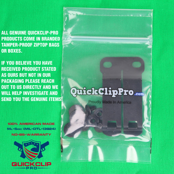 DCC Monoblock Gear Clip 1.5" IWB Belts *With DCC Logo* Concealed Carry Clasp for Holster - Tactical Dark Matte Grey Metal