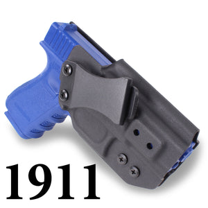 1911 - IWB KYDEX Gun Holster - Concealed Carry Tuckable Multiple Adjustable Belt Clips - 100% US Made - Inside Waistband