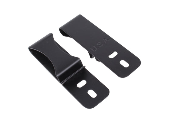 Dual Slot/Hole Hybrid Designer Spring Steel Belt Gun or Knife Clip for Kydex IWB/Tuckable Holsters
