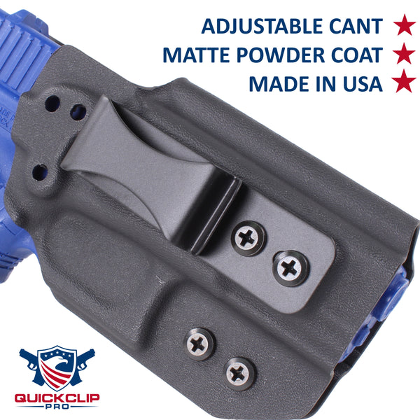 GLOCK - IWB KYDEX Gun Holster - Concealed Carry Tuckable Multiple Adjustable Belt Clips - 100% US Made - Inside Waistband