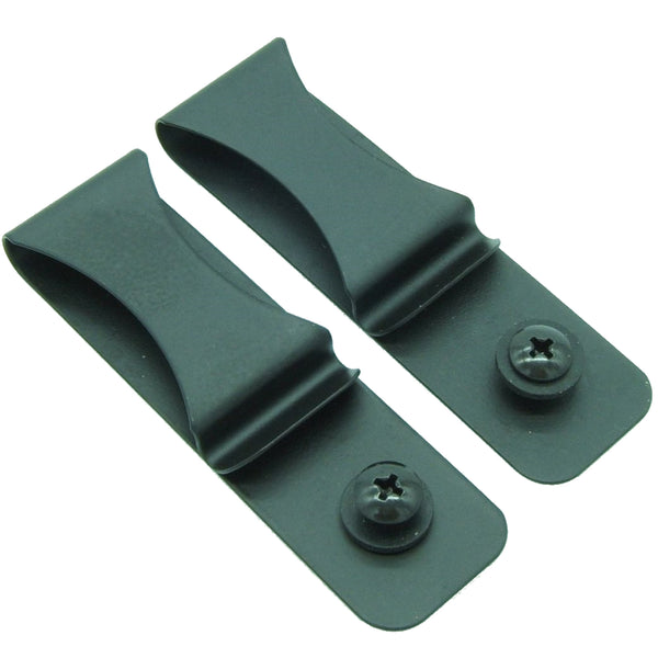 QuickClip Pro - Gun Holster Hybrid Black Steel Spring Belt Clip with Hole/Hardware IWB OWB for Kydex & Leather Holster Making