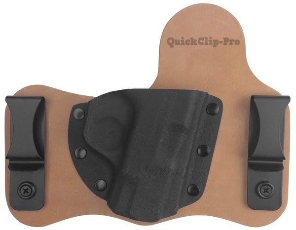 QuickClip Pro - Gun Holster Hybrid Black Steel Spring Belt Clip with Hole/Hardware IWB OWB for Kydex & Leather Holster Making